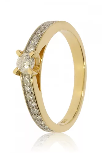 Sárga arany gyémánt köves gyűrű 81525