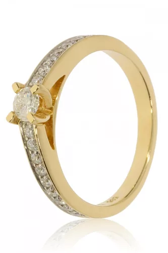 Sárga arany gyémánt köves gyűrű 81525