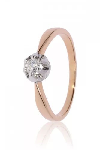 Vörös arany gyémánt köves gyűrű 81533