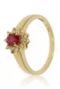 Sárga arany gyémánt és rubin köves gyűrű 81534