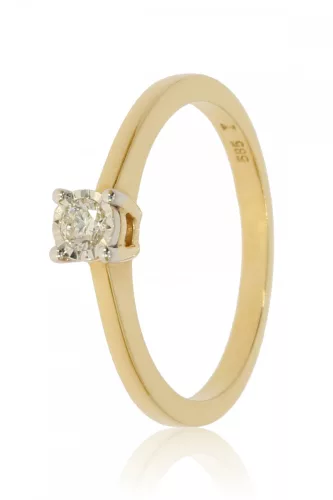 Sárga arany gyémánt köves gyűrű 81578