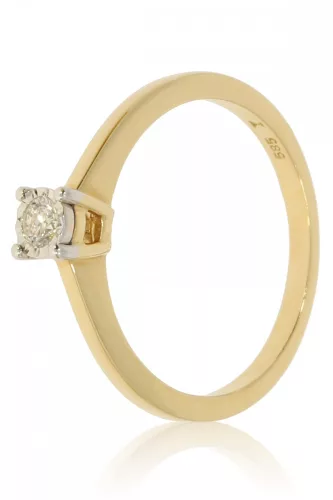 Sárga arany gyémánt köves gyűrű 81578
