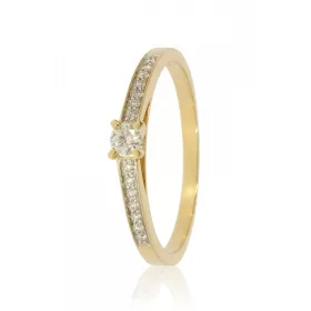 Sárga arany gyémánt köves gyűrű 81579