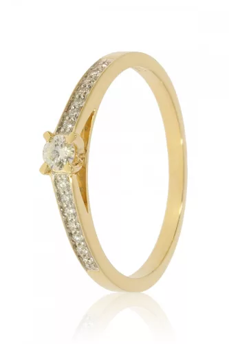 Sárga arany gyémánt köves gyűrű 81579