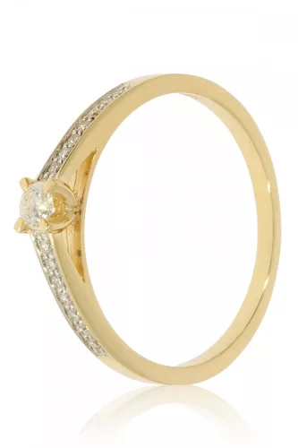 Sárga arany gyémánt köves gyűrű 81579