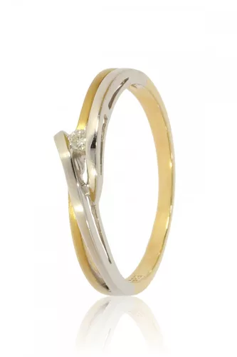 Sárga-Fehér arany gyémánt köves gyűrű 81587