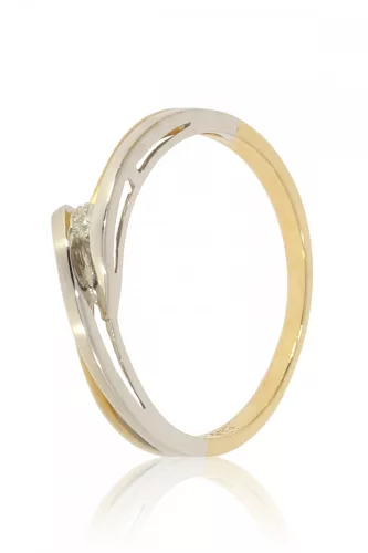 Sárga-Fehér arany gyémánt köves gyűrű 81587