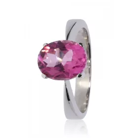 Fehér arany pink zafír köves gyűrű 81769