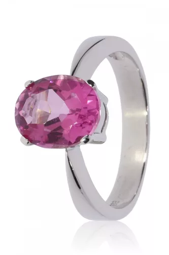 Fehér arany pink zafír köves gyűrű 81769