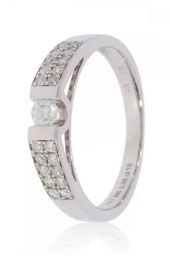 Fehér arany gyémánt köves gyűrű 81819