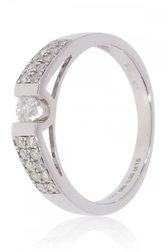 Fehér arany gyémánt köves gyűrű 81819