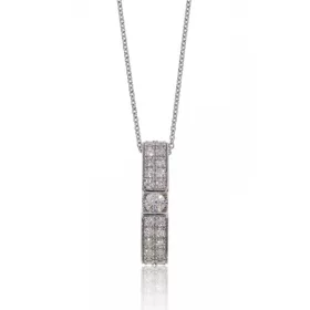 Fehér arany gyémánt köves medál lánccal 81820