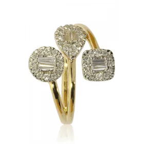Sárga arany gyémánt köves gyűrű 81884