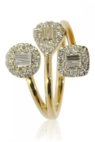 Sárga arany gyémánt köves gyűrű 81884