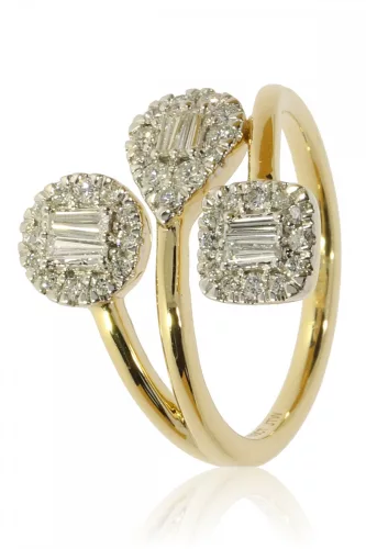 Sárga arany gyémánt köves gyűrű 81884