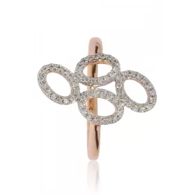 Vörös arany gyémánt köves gyűrű 81885