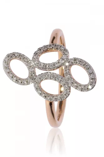 Vörös arany gyémánt köves gyűrű 81885