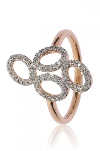 Vörös arany gyémánt köves gyűrű 81885