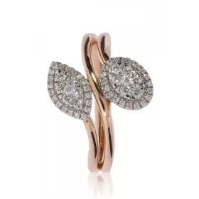 Vörös arany gyémánt köves gyűrű 81888