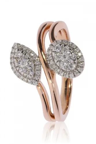 Vörös arany gyémánt köves gyűrű 81888