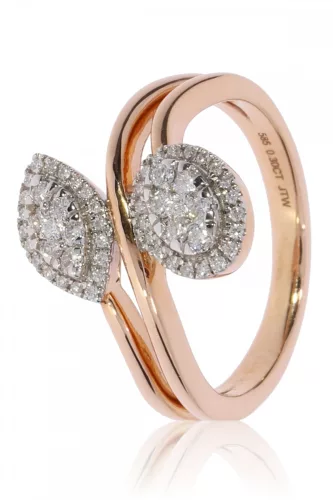 Vörös arany gyémánt köves gyűrű 81888