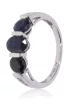 Fehér arany kék zafír köves gyűrű 81890