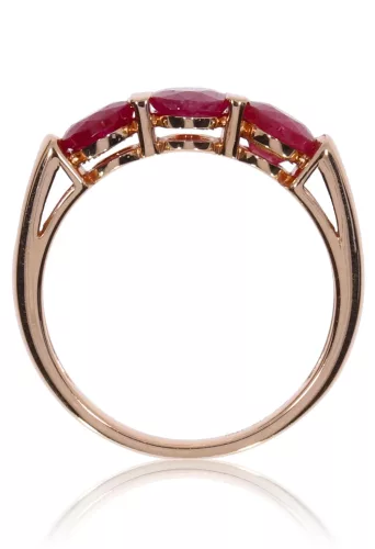 Vörös arany gyémánt és rubin köves gyűrű 81891
