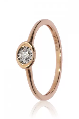 Vörös arany gyémánt köves gyűrű 81899