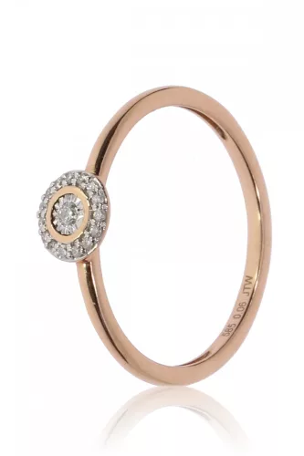 Vörös arany gyémánt köves gyűrű 81902