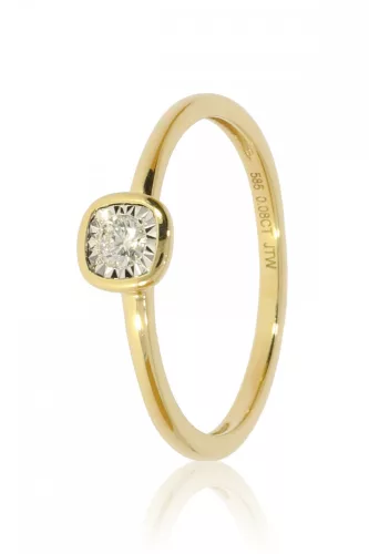 Sárga arany gyémánt köves gyűrű 81903