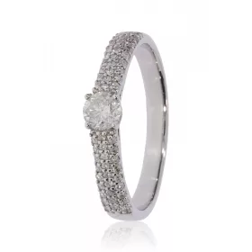 Fehér arany gyémánt köves gyűrű 81911
