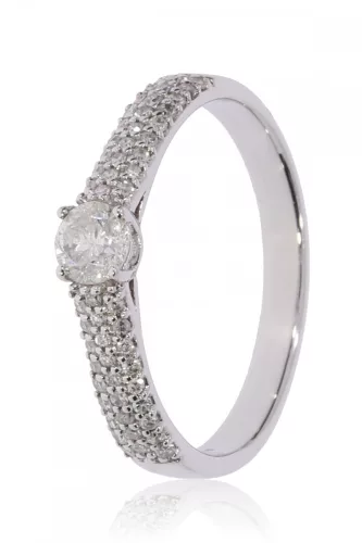 Fehér arany gyémánt köves gyűrű 81911