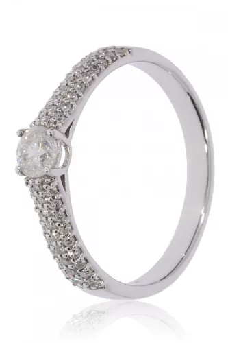 Fehér arany gyémánt köves gyűrű 81911