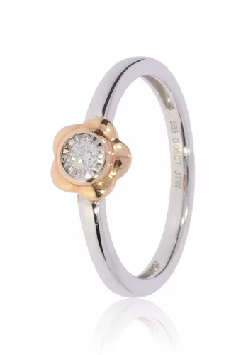 Fehér-Vörös arany gyémánt köves gyűrű 81937