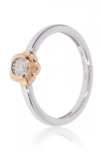 Fehér-Vörös arany gyémánt köves gyűrű 81937