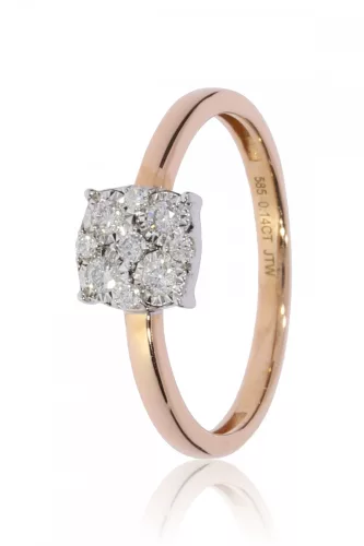 Vörös-Fehér arany gyémánt köves gyűrű 81941