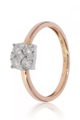 Vörös-Fehér arany gyémánt köves gyűrű 81941