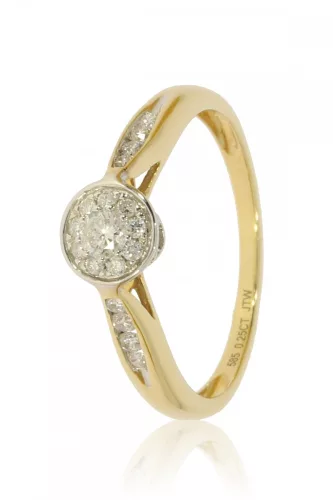 Sárga arany gyémánt köves gyűrű 81960