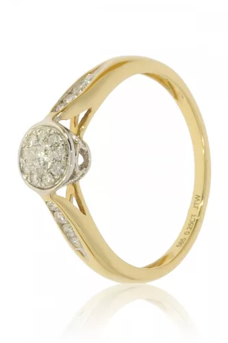 Sárga arany gyémánt köves gyűrű 81960