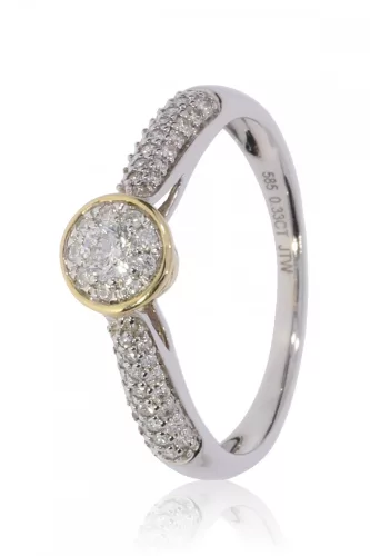 Fehér-Sárga arany gyémánt köves gyűrű 81961