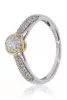 Fehér-Sárga arany gyémánt köves gyűrű 81961