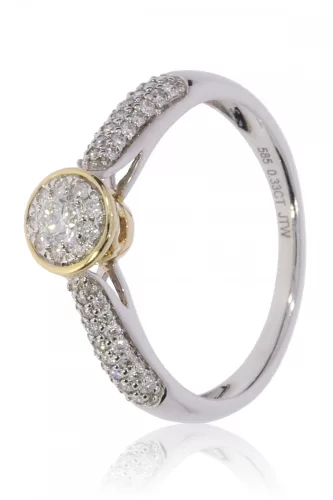 Fehér-Sárga arany gyémánt köves gyűrű 81961