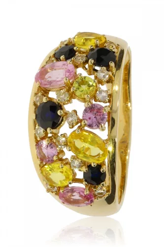 Sárga arany zafír köves gyűrű 81972