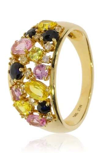 Sárga arany zafír köves gyűrű 81972