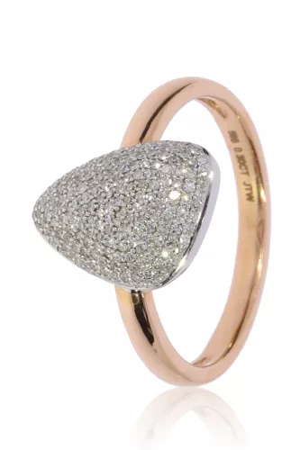 Vörös-Fehér arany gyémánt köves gyűrű 82008