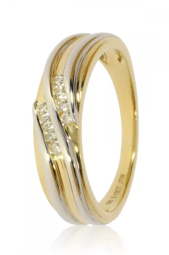 Sárga-Fehér arany gyémánt köves gyűrű 82013