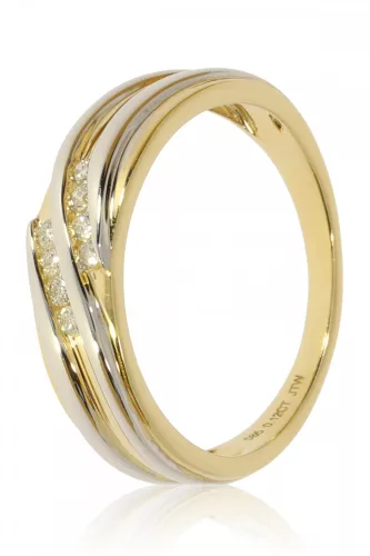 Sárga-Fehér arany gyémánt köves gyűrű 82013