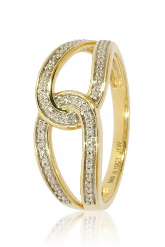 Sárga arany gyémánt köves gyűrű 82021