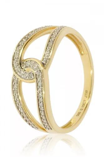 Sárga arany gyémánt köves gyűrű 82021