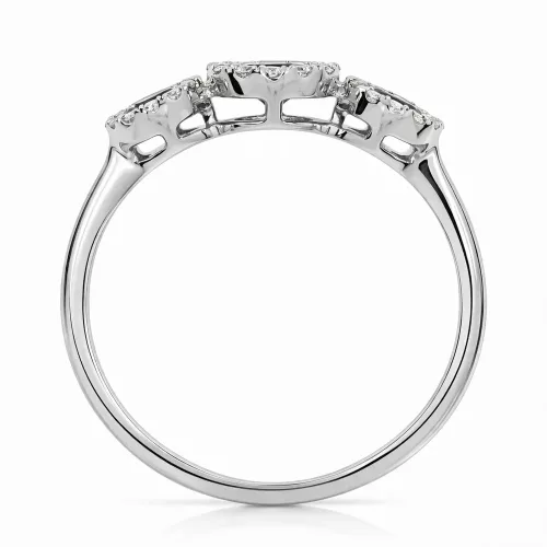 Fehér arany gyűrű három kék zafír és gyémánt kövekkel - 82032